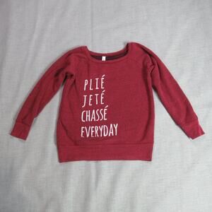 Bella Canvas Sweatshirt Juniors Small Burgundy Fleece Dancer Pullover Lounge